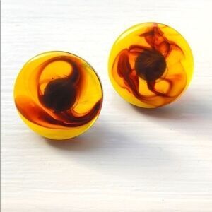 Vintage Lucite Circle Earrings